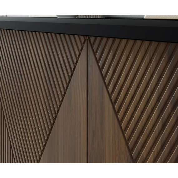 Skjenk  Woody 180 - svart matt - eik catania - 4 dører