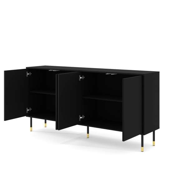 Skjenk  Woody 180 - svart matt - 4 dører