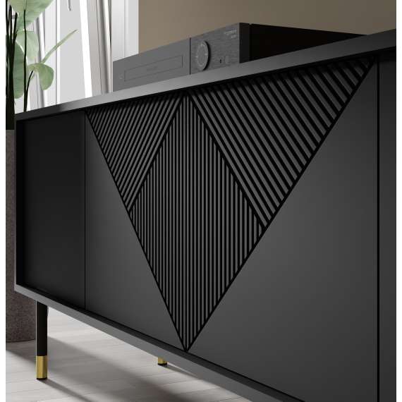 Skjenk  Woody 180 - svart matt - 4 dører