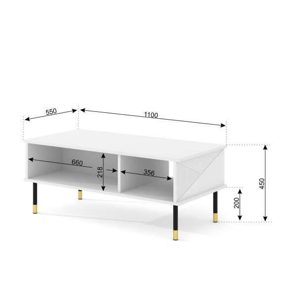 Sofabord 110x55  Woody - svart matt