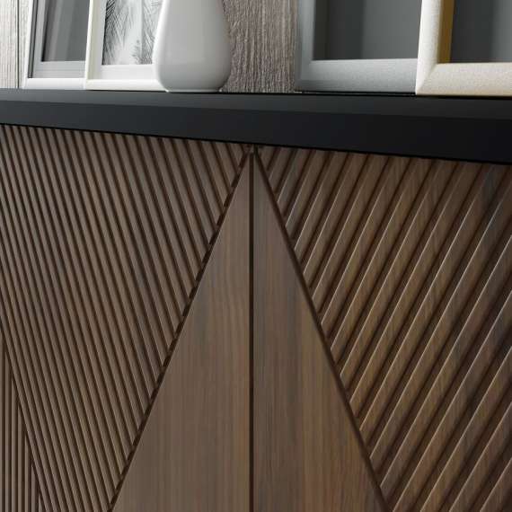 Sofabord  Woody 110x55 - svart matt - eik catania