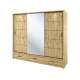 Garderobeskap Arti 250x215 - eik - speil - 3 skuffer
