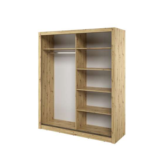 Garderobeskap Arti 180x215 - eik - speil