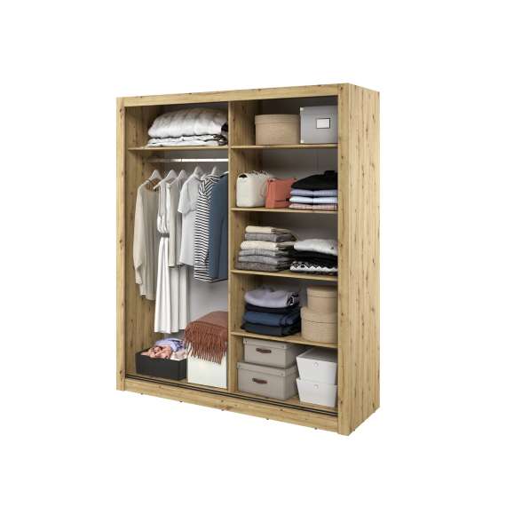 Garderobeskap Arti 180x215 - eik - speil