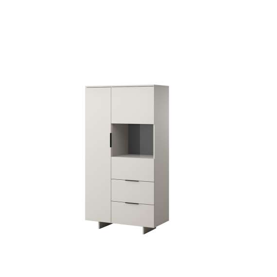 Vitrineskap Alma 90x170 cm - 2 dører - 2 skuffer