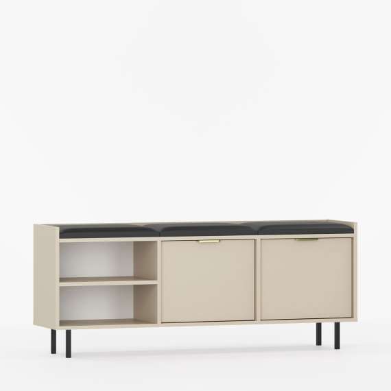 Skobenk Sigi 120-150x62 cm - Benk med sittepute