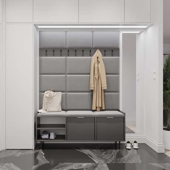 Skobenk Sigi 120-150x62 cm - Benk med sittepute