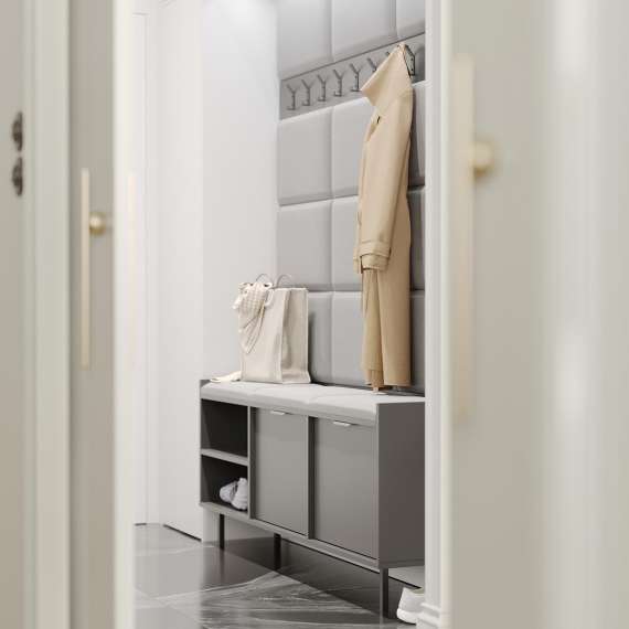 Skobenk Sigi 120-150x62 cm - Benk med sittepute