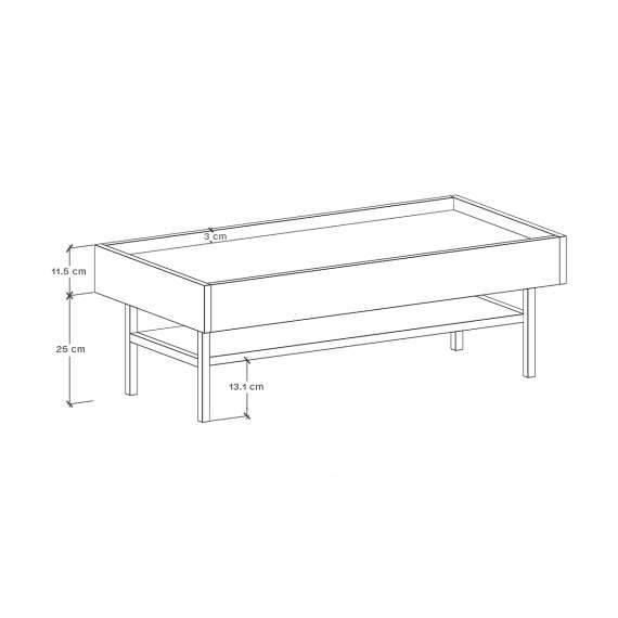 Stuebord Sigi 50-120x50 cm - med hylle