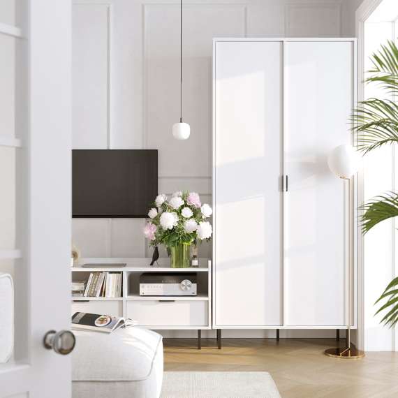 Garderobe Sigi 100-120x217 cm - 2 dører - med hyller