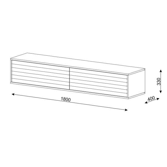 Hengende tv-benk Wabi 180 - hvit  matt