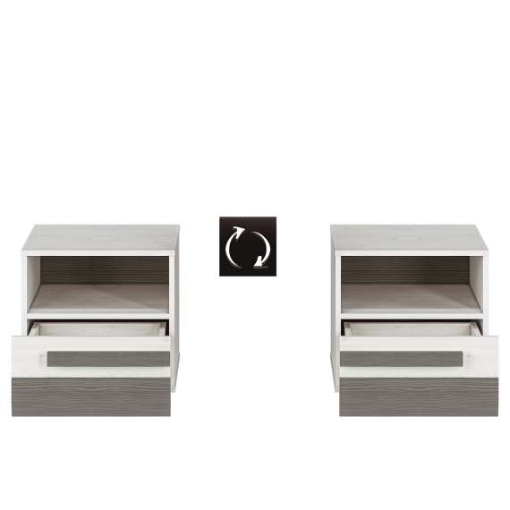 Nattbord Blanco 46 cm - Hvit Trelook