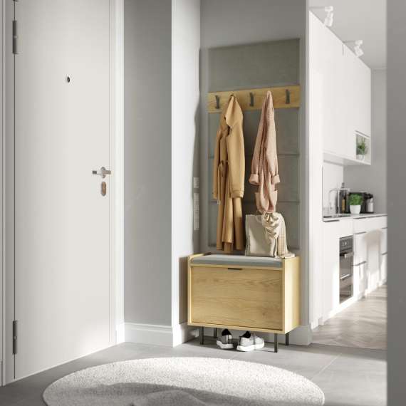 Entregarderobe Sigi 45-70 cm - Benk med sittepute - Velg bredde selv