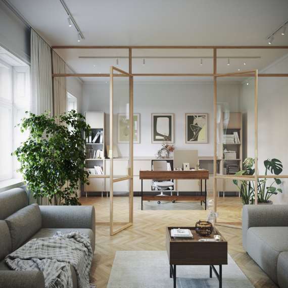 Reol Sigi 40-75x217 cm - med skap og hyller - flere farger