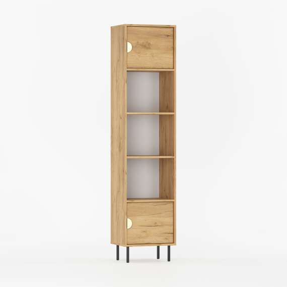 Reol Sigi 40-75x217 cm - med skap og hyller - flere farger