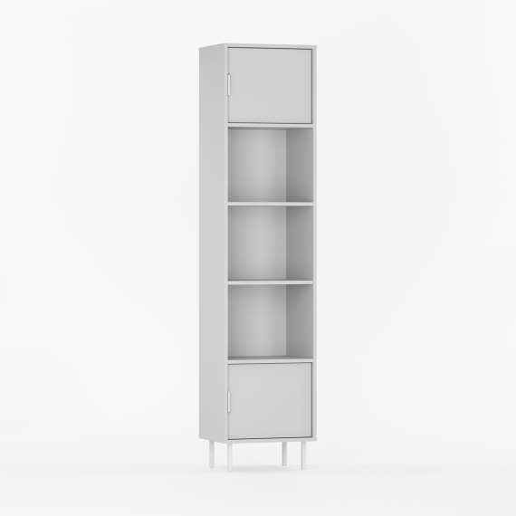 Reol Sigi 40-75x217 cm - med skap og hyller - flere farger