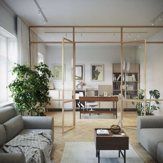 Reol Sigi 80-140x217 cm - med skap og hyller - flere farger