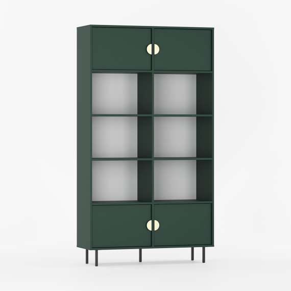 Reol Sigi 80-140x217 cm - med skap og hyller - flere farger