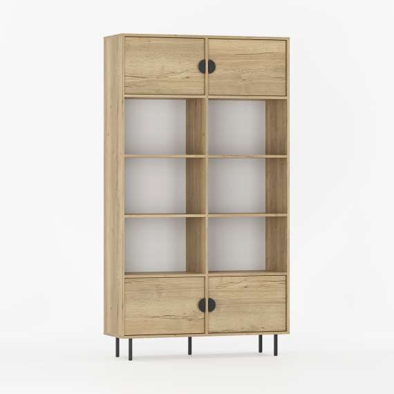 Reol Sigi 80-140x217 cm - med skap og hyller - flere farger