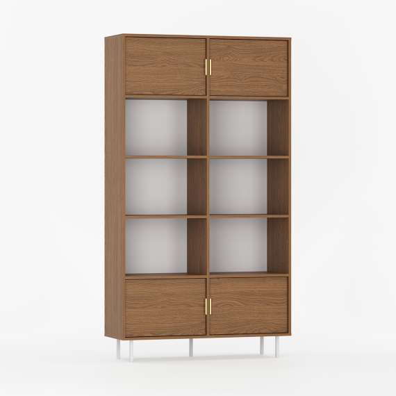 Reol Sigi 80-140x217 cm - med skap og hyller - flere farger