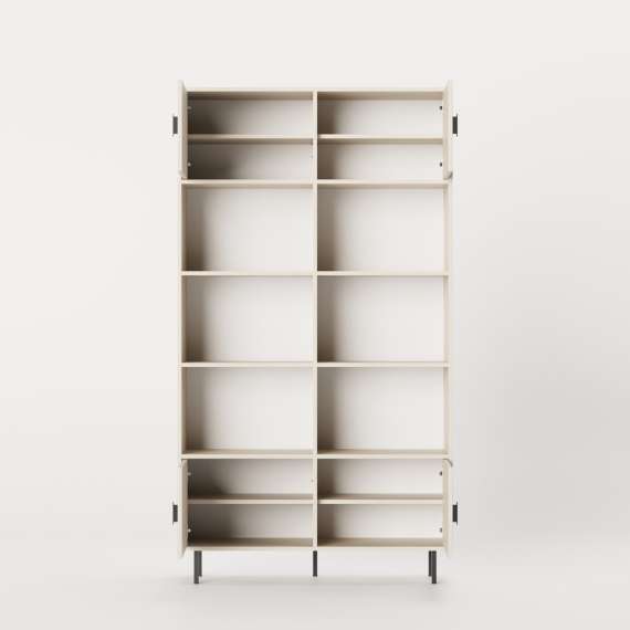 Reol Sigi 80-140x217 cm - med skap og hyller - flere farger