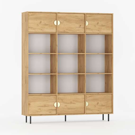 Reol Sigi 150-180x217 cm - med skap og hyller - flere farger