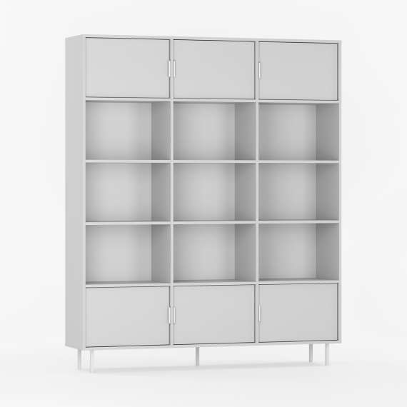 Reol Sigi 150-180x217 cm - med skap og hyller - flere farger