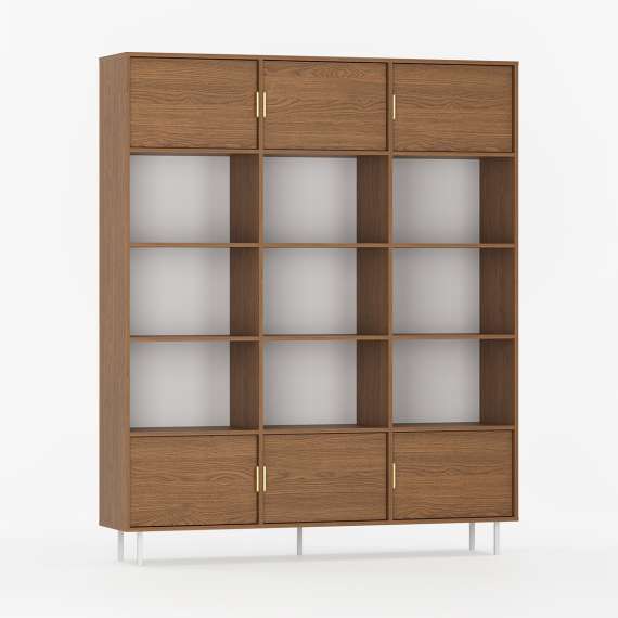 Reol Sigi 150-180x217 cm - med skap og hyller - flere farger