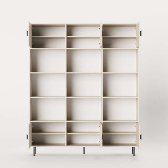 Reol Sigi 150-180x217 cm - med skap og hyller - flere farger