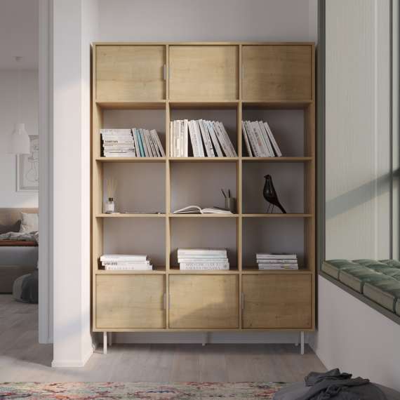 Reol Sigi 150-180x217 cm - med skap og hyller - flere farger