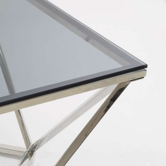 Sofabord Silver 80x80 - glassplate