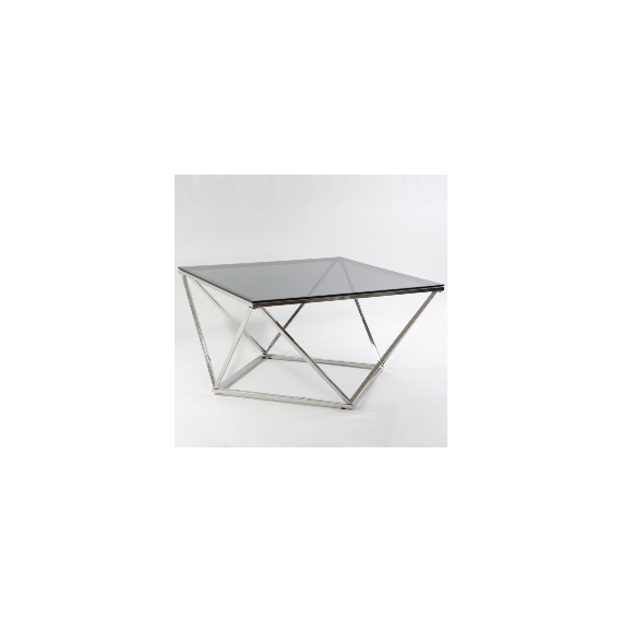 Sofabord Silver 80x80 - glassplate