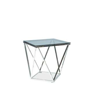 Sofabord Silver 50x50 - avlastningsbord - glassplate - krom