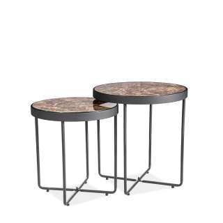 Sofabord Marmoro - bordsett 2 stk avlastningsbord