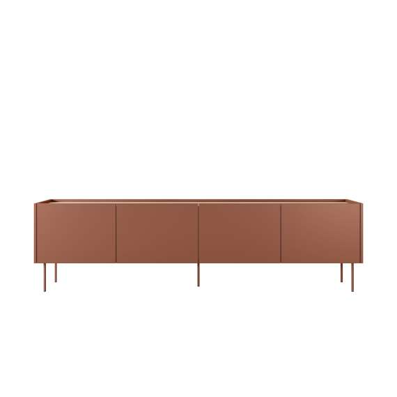 Tv-benk Desin 220 - rustikk rød og eik - 4 dører