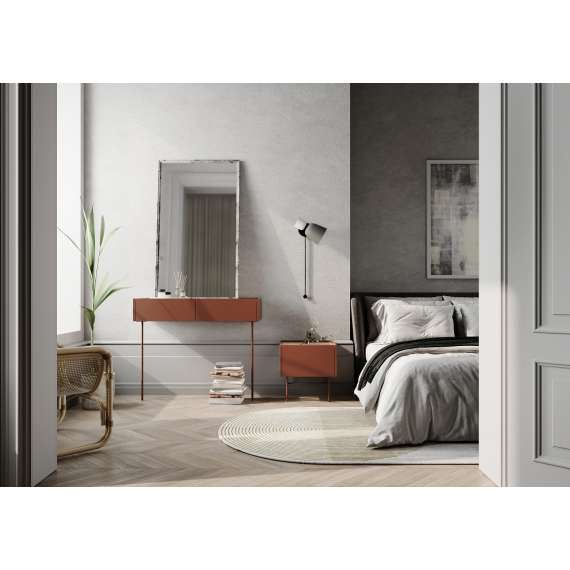 Stuebord Desin 120x60 - rustikk rød og eik - 2 skuffer