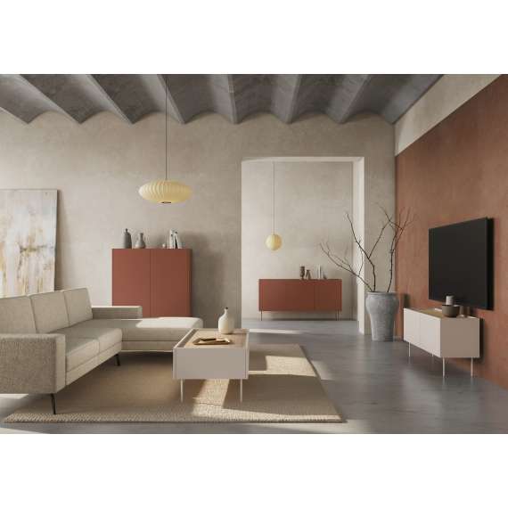 Konsollbord Desin 100x40 - rustikk rød og eik - 2 skuffer - veggmontert