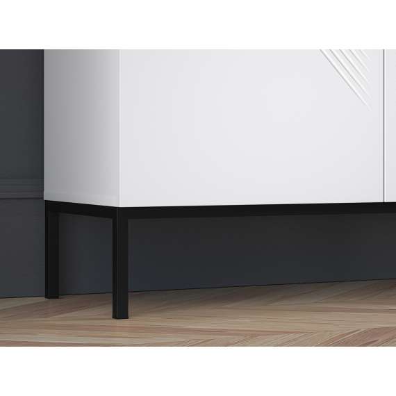 Skjenk Clear - 100 cm - hvit matt - 2 dører - metall ramme