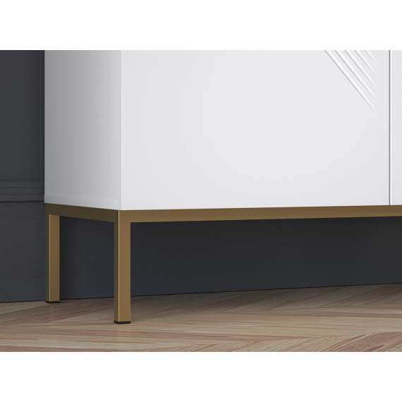 Skjenk Clear - 100 cm - hvit matt - 2 dører - metall ramme