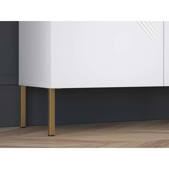 Skjenk Clear - 100 cm - hvit matt - 2 dører - metall ben