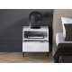 Nattbord Clear - 53x50 cm - hvit matt - 1 skuff - metall ben