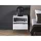 Nattbord Clear - 53x50 cm - hvit matt - 1 skuff - metall ben