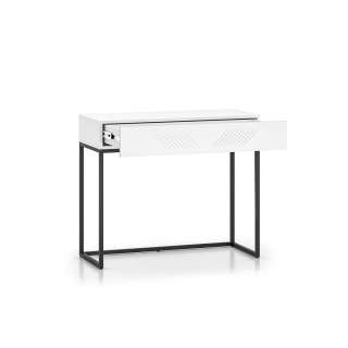 Sminkebord Clear - 92x78 cm - hvit matt - 1 skuff - metall ramme