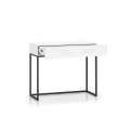 Sminkebord Clear - 92x78 cm - hvit matt - 1 skuff - metall ramme