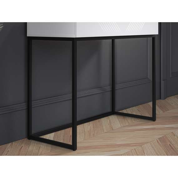 Sminkebord Clear - 92x78 cm - hvit matt - 1 skuff - metall ramme