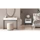 Sminkebord Clear - 92x78 cm - hvit matt - 1 skuff - metall ramme
