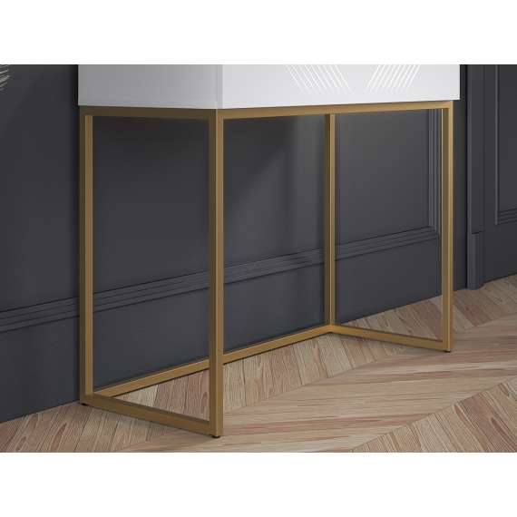 Sminkebord Clear - 92x78 cm - hvit matt - 1 skuff - metall ramme