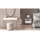Sminkebord Clear - 92x78 cm - hvit matt - 1 skuff - metall ramme