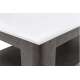 Stuebord Canne 110x60 cm - hvit høyglans - mørk betong