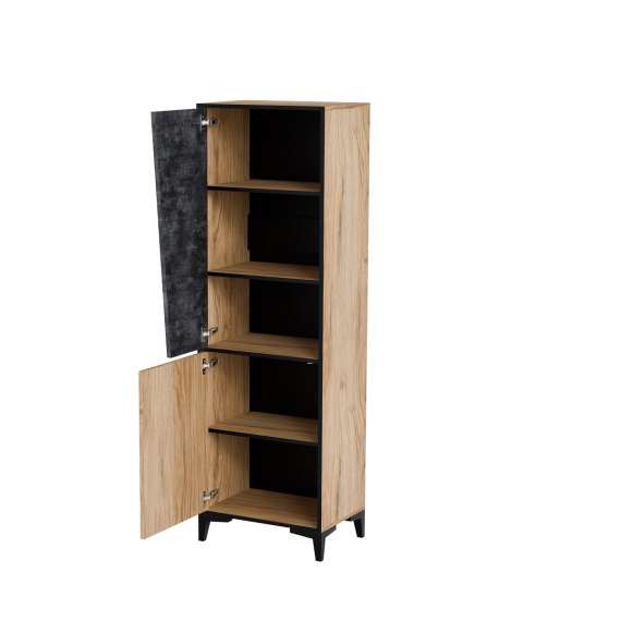 Reol Ovo 50x182 cm - 1 dører - eik prado - betong